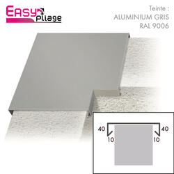 Pièces d'angles a 90° pour Couvertine Aluminium Gris RAL 9006