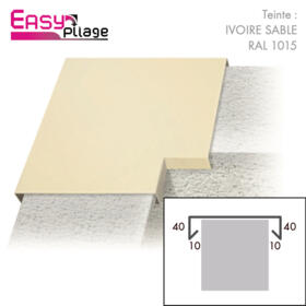 Angle aluminium couleur Ivoire Sable RAL 1015