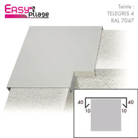 Angle aluminium couleur Telegris 4 RAL 7047