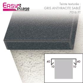 Embout Aluminium Gris Anthracite RAL 7016 Sablé Fine Texture