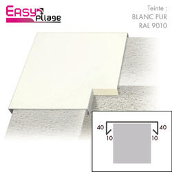 Pièces d'angles a 90° pour Couvertine Aluminium Blanc Pur RAL 9010