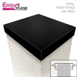 Chapeau de pilier Aluminium  Noir Foncé RAL 9005 15/10ème