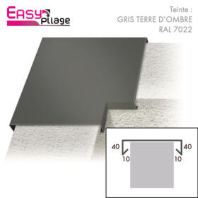 Angle aluminium couleur Gris Terre d'Ombre RAL 7022
