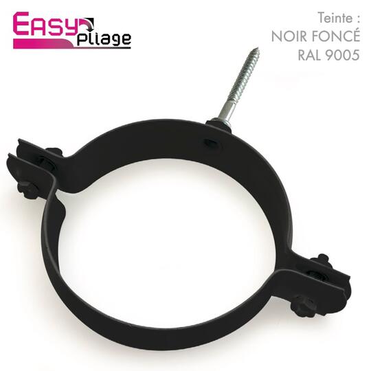 Collier de Fixation Descente Ronde Noir RAL 9005