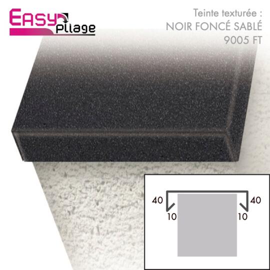 Embout de Couvertine Aluminium Noir Foncé RAL 9005 Sablé Fine Texture