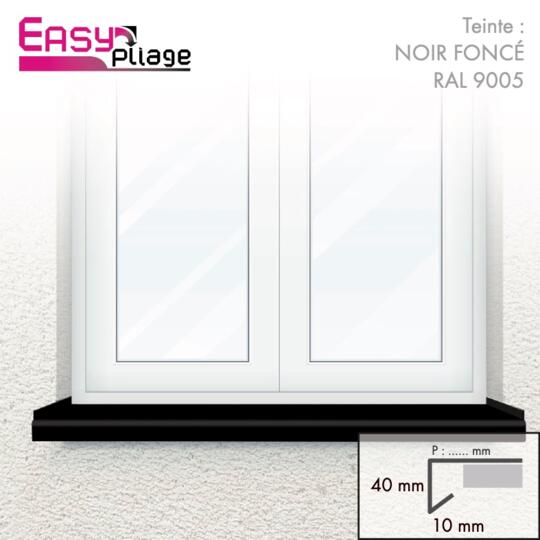 Appuis de Fenêtre Aluminium Noir RAL 9005 15/10ème