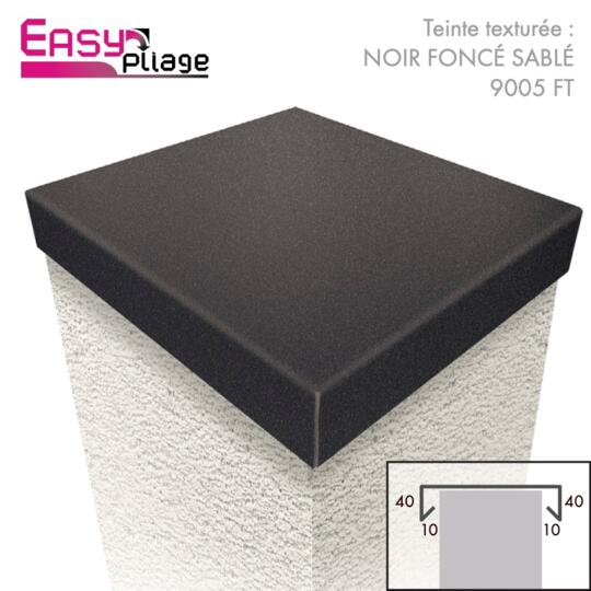 Chapeau de pilier Aluminium Noir RAL 9005 Sablé Fine Texture